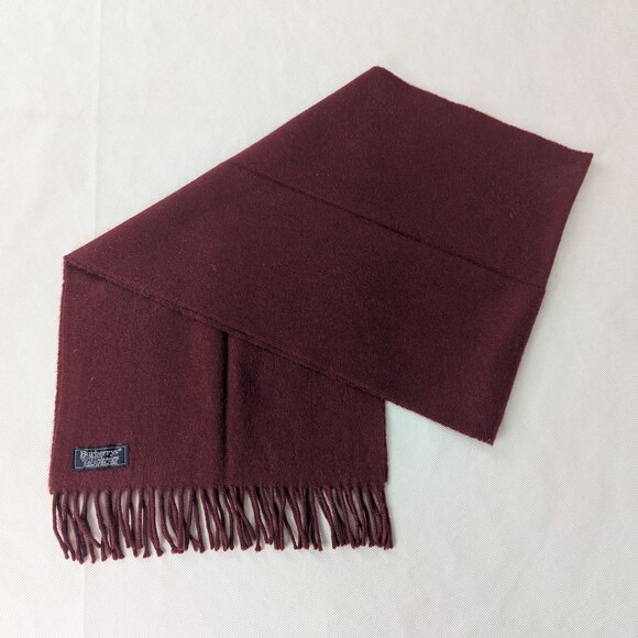 BURBERRY London Vintage Solid Knit 100% Cashmere Neck Warmer Maroon SCARF - Picture 1 of 6